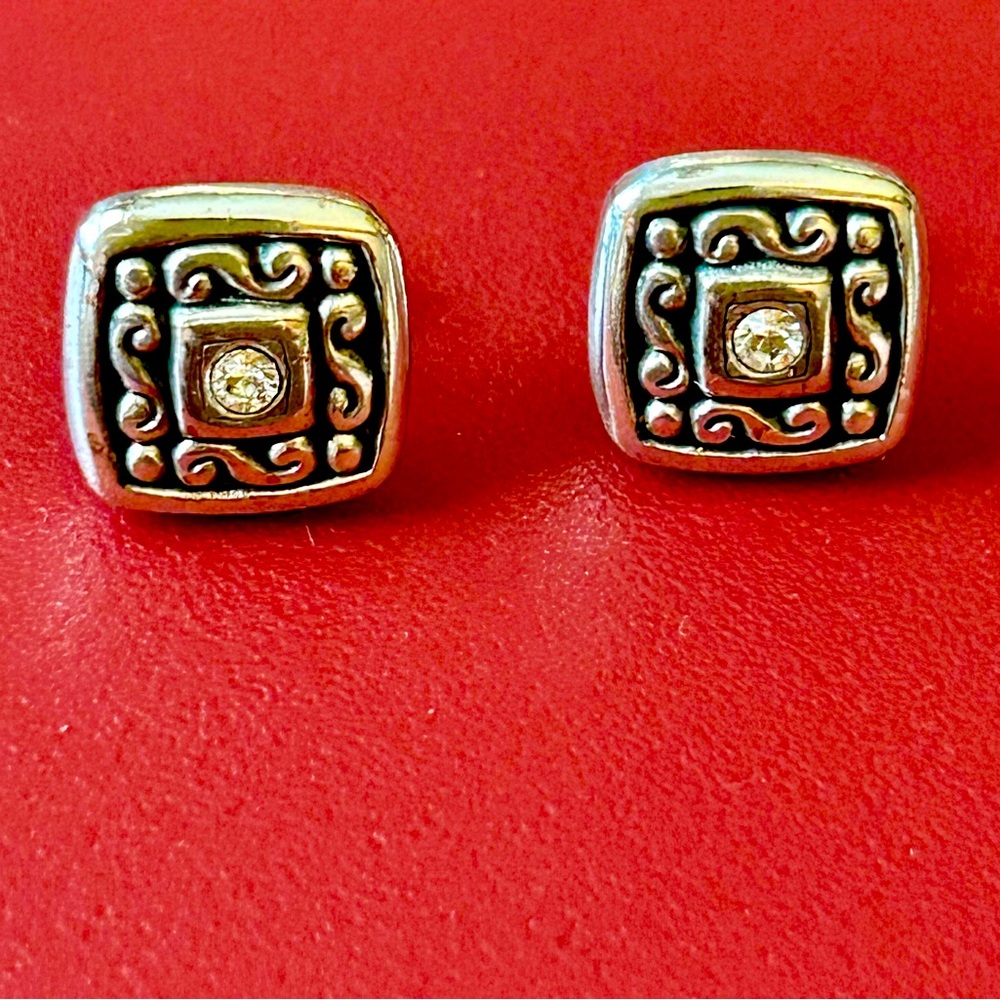 Brighton post earrings, silver.